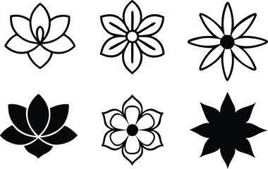 flowers icon set vector illustration