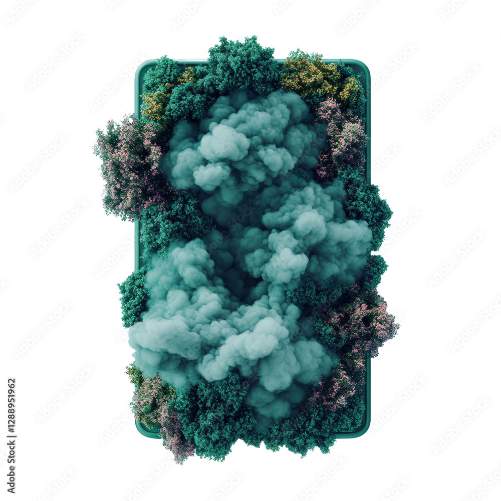 Poster green smoke cloud on a black background creating an abstract visual effect for background or design 