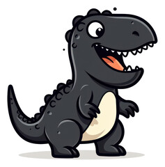 Fototapeta premium PNG Black dinosaur cartoon animal representation.