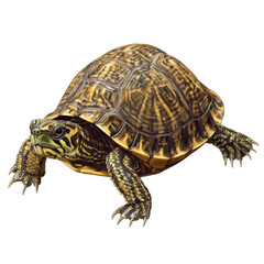 Obraz premium 3D vector icon of Box turtle isolated on transparency background