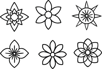 flowers icon set vector illustration