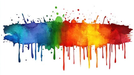 Fototapeta premium Colorful watercolor paint splash banner