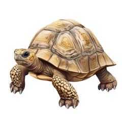 3D vector icon of Russian tortoise isolated on transparency background