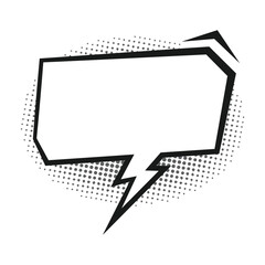 Comic Speech Bubble Set with Halftone Effect in Black and White