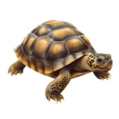 Obraz premium 3D vector icon of Russian tortoise isolated on transparency background