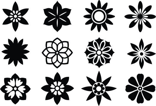 flowers icon set vector illustration