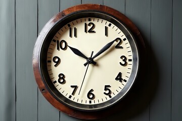 Vintage Industrial Style Wall Clock with Wooden Frame