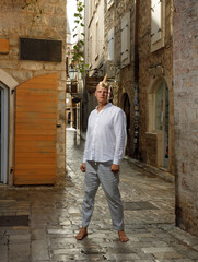 This unique and creative hairstyle with playful ice cream cones combines fashion and fun. Spooky Halloween photo.
