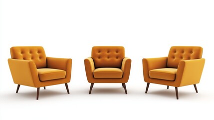 Fototapeta premium Armchair set isolated on white background. 3D render. 3D illustration.