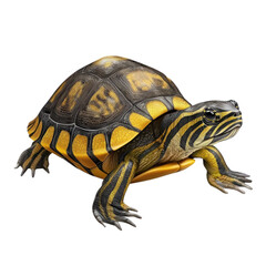 Obraz premium 3D vector icon of Yellow-bellied slider isolated on transparency background