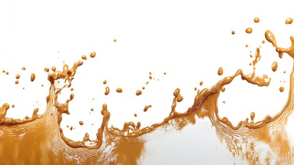 Dynamic Splash of Brown Liquid Against a Clean White Background Creating an Abstract Visual