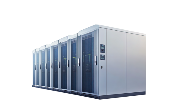 Data center esential on transparent or white background,png