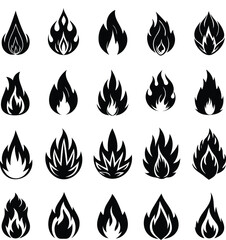 fire flame set vector illustration