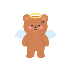 Surprised Angel Bear with a Worried Expression