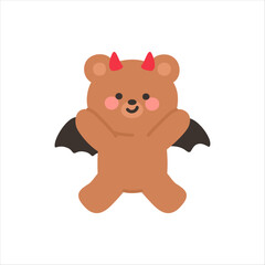 Devil Bear Jumping with Arms Raised