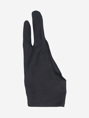 black drawing gloves isolated on white
