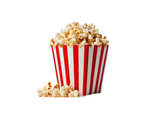 Isolated Popcorn in a Striped Container