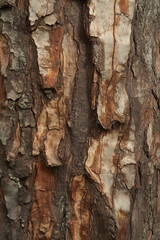 Macro Shot of Textured Tree Bark with Natural Patterns