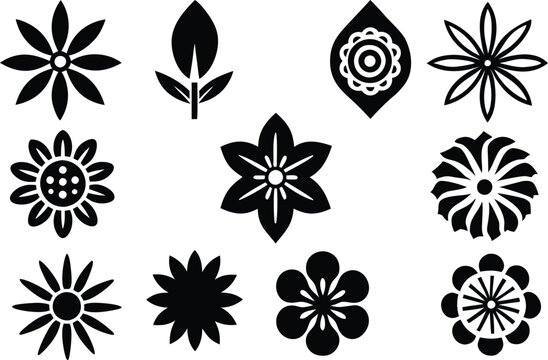flowers icon set vector illustration