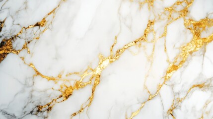 White marble with golden veins, glossy finish, for interior use. 
