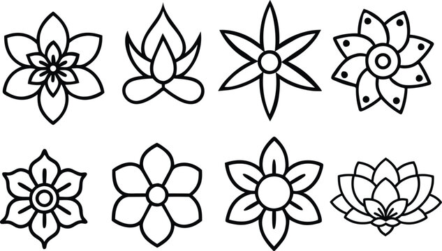 flowers icon set vector illustration