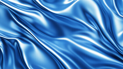 Obraz premium Polished metallic blue wavy strip design for abstract backgrounds