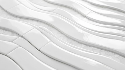 Obraz premium White tiled mosaic surface with smooth wavy pattern