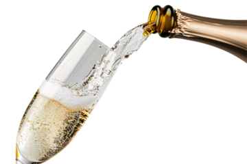 Isolated Champagne Pouring into Glass