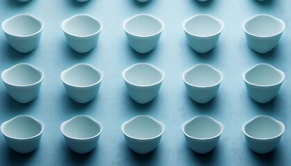 Light Blue Cups in Geometric Pattern