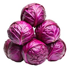 Obraz premium Red Cabbage: Images, Recipes & Nutrition isolated on transparent background