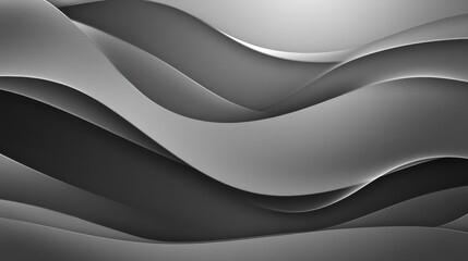 Modern abstract silver wave pattern on a grayscale background