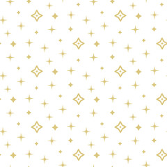 Christmas beige stars on white background seamless pattern, Flat simple vector illustration.