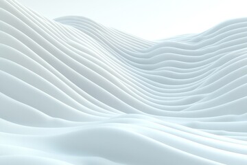 Sculptural white waves create serene, tranquil landscape with sm