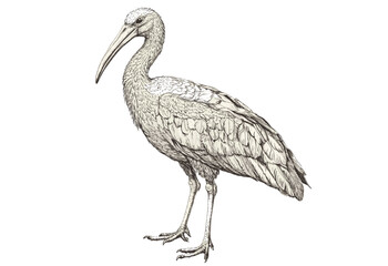 Aquatic animal wildlife vector, hand-drawn ibis sketch, black effect illustration, antique style print, vintage wildlife art, rodent drawing, nature vector, classic art design