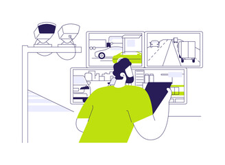 Security monitoring and analysis abstract concept vector illustration.