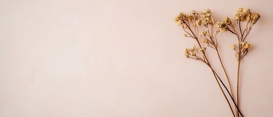 Romantic Pastel Spring Background. Dried flowers on a soft background