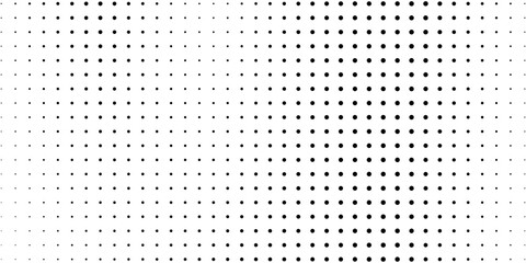 Dotted gradient vector illustration, white and black halftone background, horizontal seamless dotted lines, monochrome dots texture backdrop, retro effect. modern