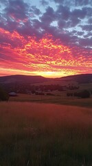 Obraz premium Sunrise over Valley Fields