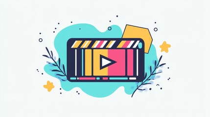 Subtitles icon Vector flat thin line illustration