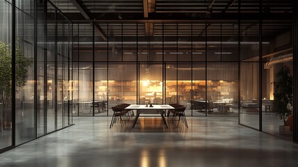 Empty studio room with wooden floor illuminated by sunlight. Minimalistic interior, free space for design
