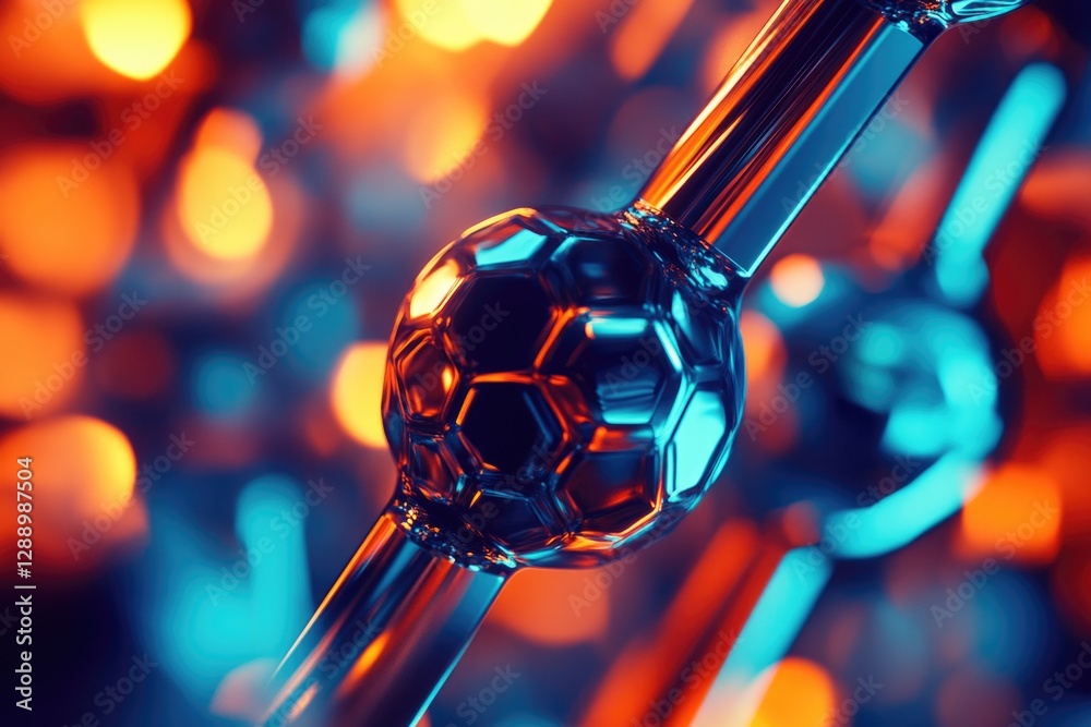 Poster a close-up shot of a glass object sitting on a table, perfect for use in still life photography or a