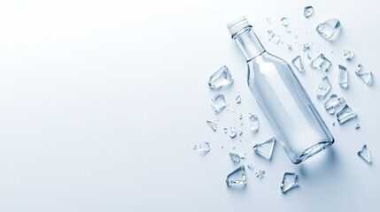 Naklejka premium Ice cold refreshment, a bottle of water with ice for ultimate hydration refreshing