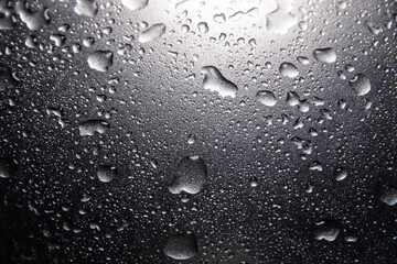 Water drops on gray background