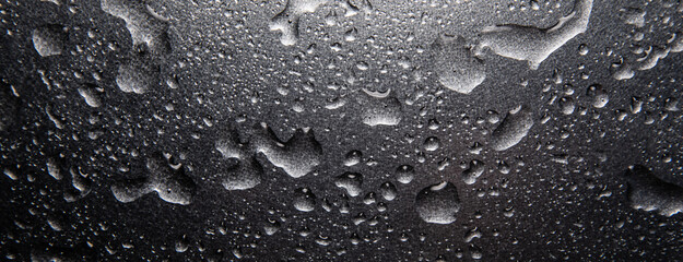 Water drops on gray background