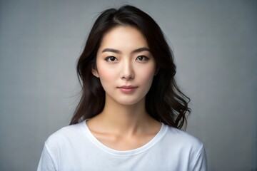 Fototapeta premium Natural beauty portrait of a Korean woman with flawless skin
