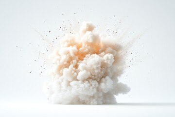 A dense white cloud fills the air with misty fog