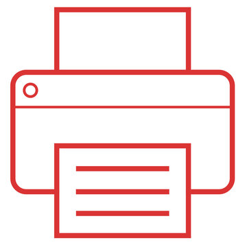 recommend clip art: red outline printing icon