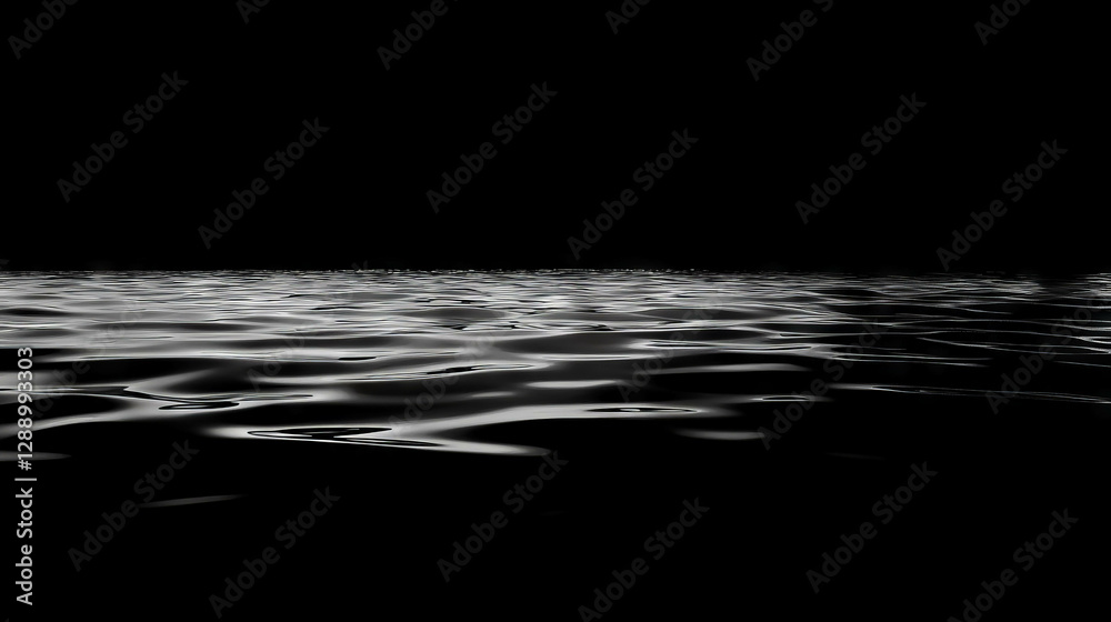 Poster Tranquil sea with gentle ripples creating a serene and isolated atmosphere