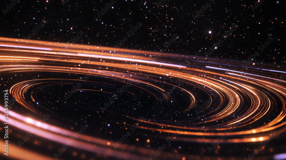 Poster Cosmic voids and dark space background with swirling light patterns for futuristic design
