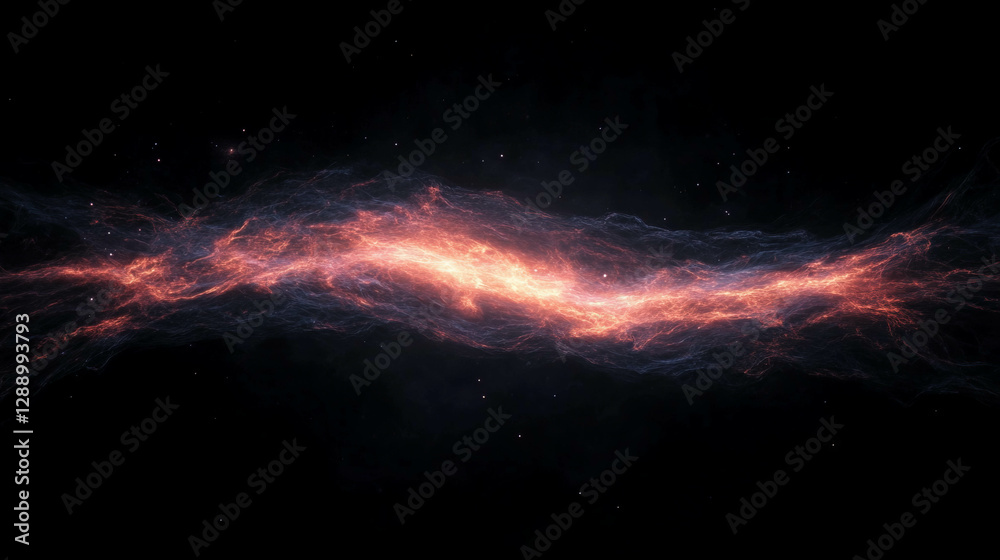 Poster cosmic visualization of dark energy and expanding universe with celestial phenomena